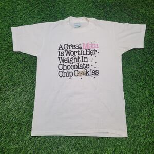 VTG 80s Funny Great Mom T-Shirt Chocolate Chip Cookies Womens Medium